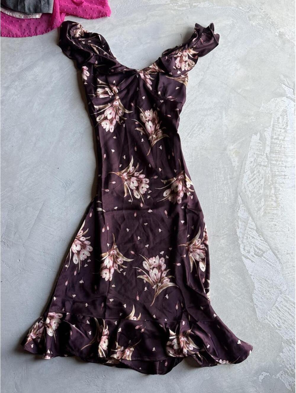 Women's Brown and Purple Dress